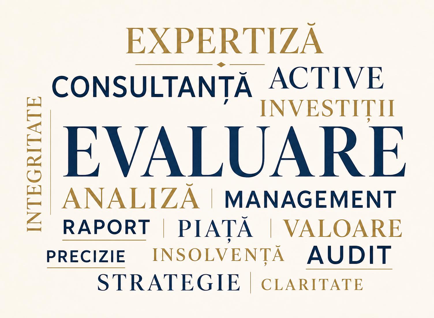 Domenii de expertiză: evaluare, consultanță, expertiză, investiții